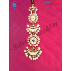 Traditional Temple jewellery Sun and Crescent with pearl border Head Single Set or Chutti