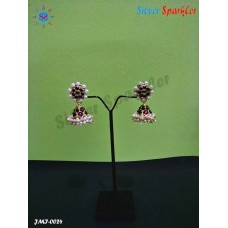 Traditional Two line stone Jhumkas with Ear rings