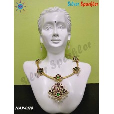 Beautiful Temple jewellery Flower Buds Necklace with NewFlower and pearl hangings.