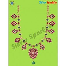 Fabulous Temple jewellery Pomigranate  and flower necklace