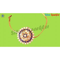 Traditional Temple jewellery Sun necklace with pearl border.