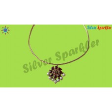 Traditional Temple jewellery Tiny Mango Flower necklace with pearl hangings