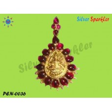 Devine Temple jewellery,Spiritual Pear shaped Lakshmi Pendant