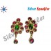 Eight Redstone Pear shaped Temple jewellry, Ear rings with single stone hangings