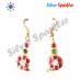 Simple Temple jewellery, Traditional mango  Hangings with Red kempstones ,white and green stones.