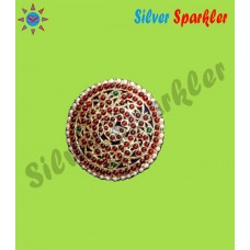 Round shaped Annam(Swan) Rakodi with Red Kempstones & pearl outline,size-3/4