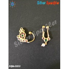 Traditional Temple Jewellery, Nathu and Bulaku for Bharathanatyam dancers