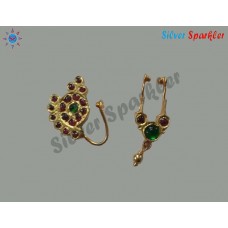 Traditional Temple Jewellery,Mango Nathu and Bulaku for Bharathanatyam dancers