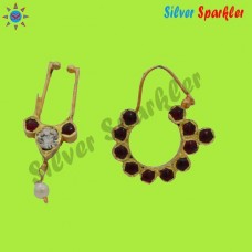 Traditional Temple Jewellery, Circular Nathu and Bulaku for Bharathanatyam dancers